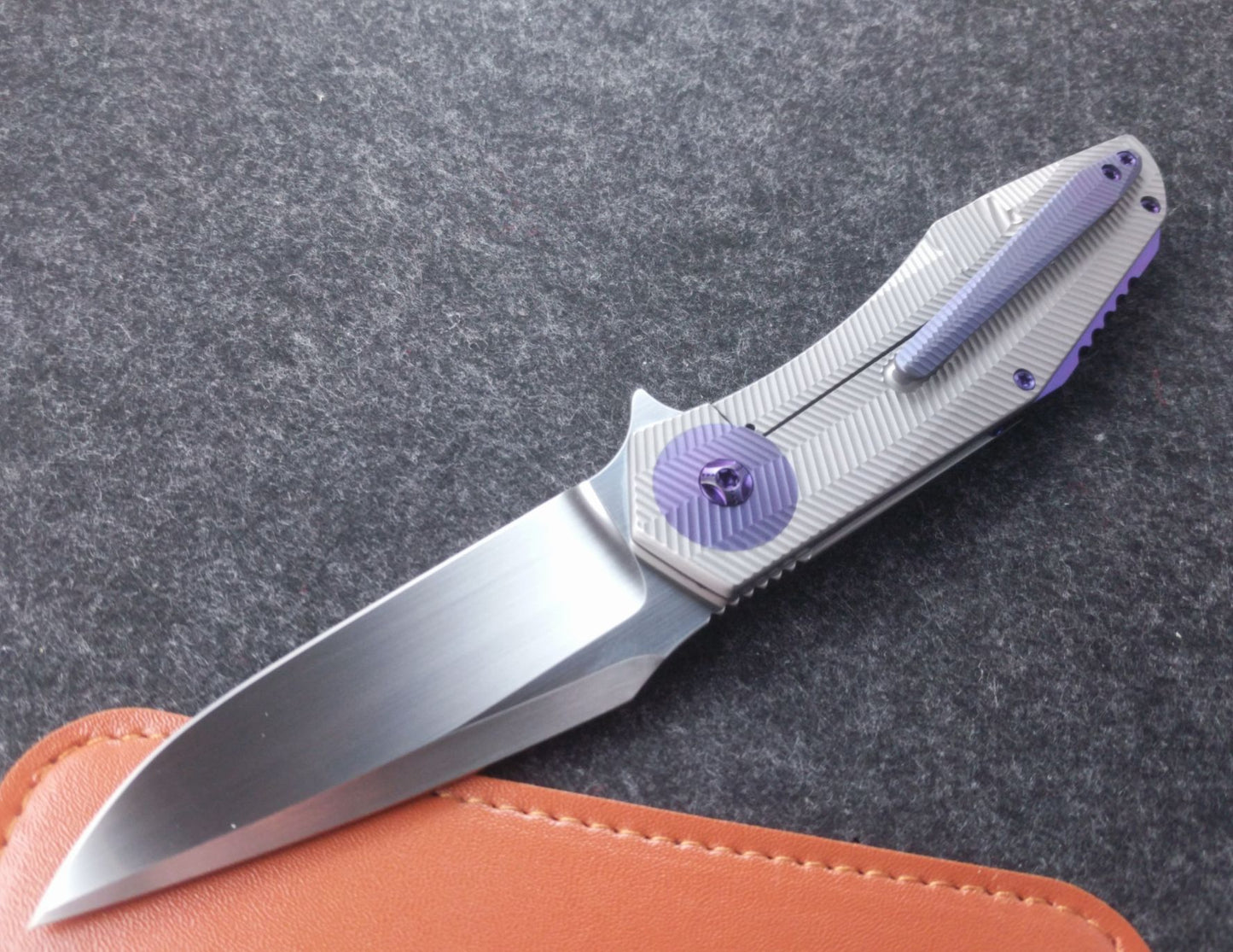 Accomplice Frame Lock<br>Purple- 3D Machined Discs<br>Backspacer