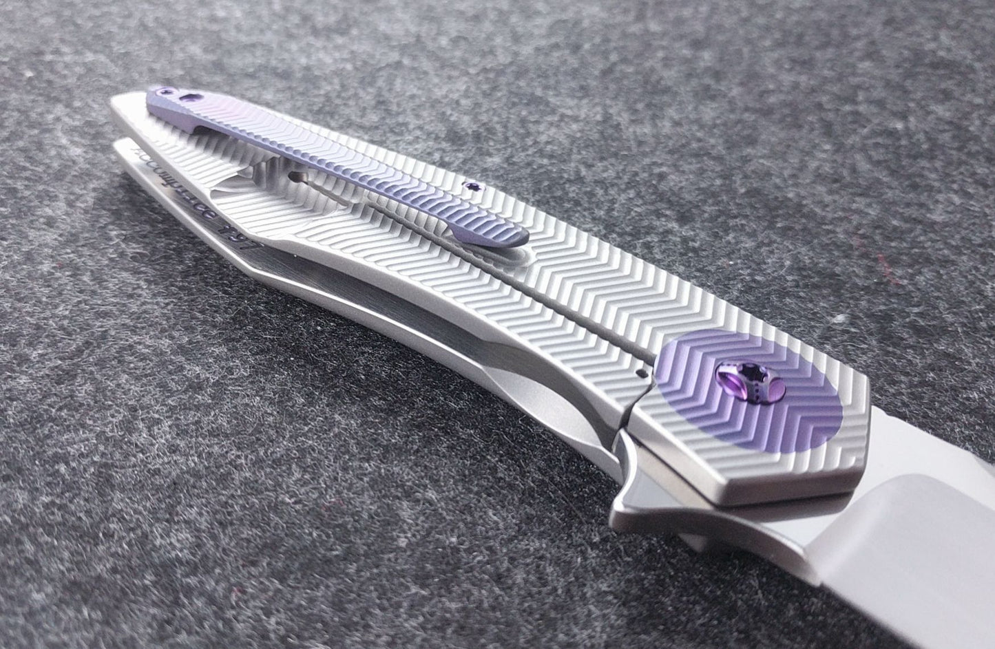 Accomplice Frame Lock<br>Purple- 3D Machined Discs<br>Backspacer