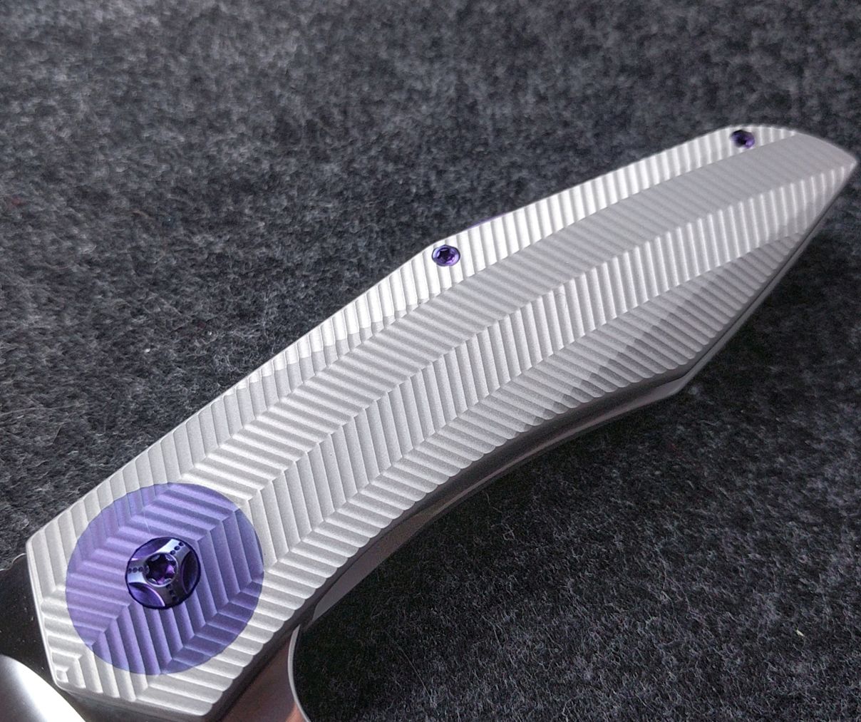 Accomplice Frame Lock<br>Purple- 3D Machined Discs<br>Backspacer