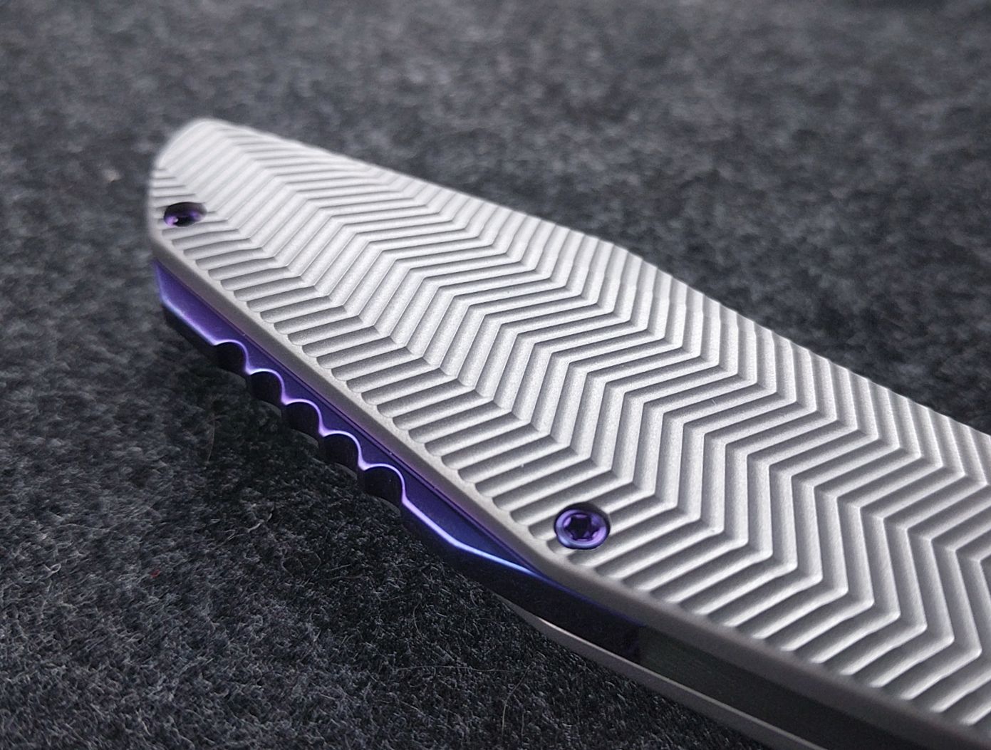 Accomplice Frame Lock<br>Purple- 3D Machined Discs<br>Backspacer