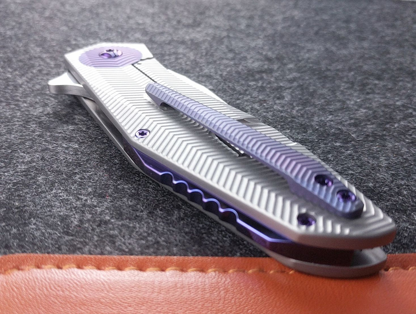 Accomplice Frame Lock<br>Purple- 3D Machined Discs<br>Backspacer