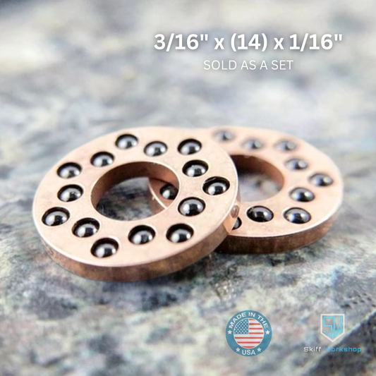 Cage Bearings - Pivot: 3/16"<br>Ceramic Bearings: 1/16 in (14 ball)