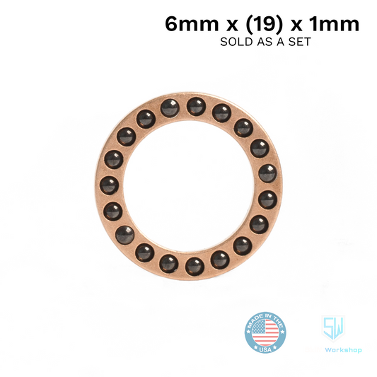 Cage Bearings - Pivot: 6mm Ceramic Bearings: 1mm (19 ball)
