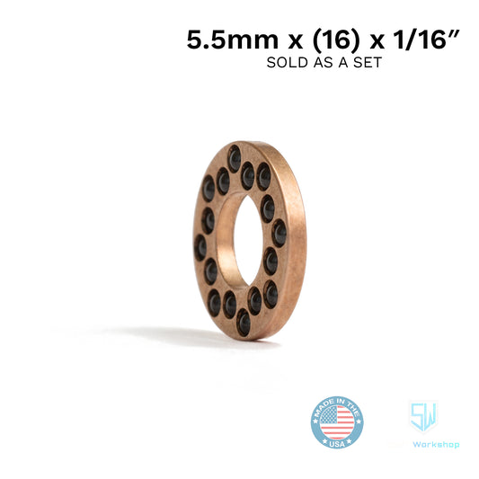 Cage Bearings - Pivot: 5.5mm Ceramic Bearings: 1/16" (16 ball)