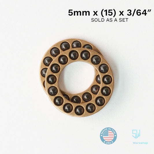 Cage Bearings - Pivot: 5mm Ceramic Bearings: 3/64" (15 ball)