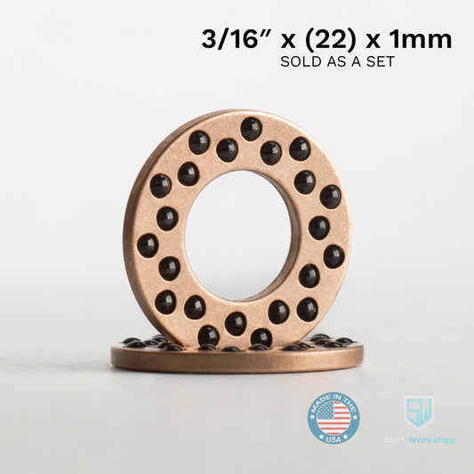 Cage Bearings - Pivot: 3/16" Ceramic Bearings: 1mm (22 ball)