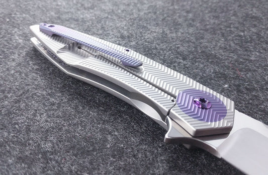 Accomplice Frame Lock (Purple - 3D Machined Discs)